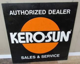 46" x 46" - 1960's Metal Embossed Kero-Sun Kerosene Dealer Sign