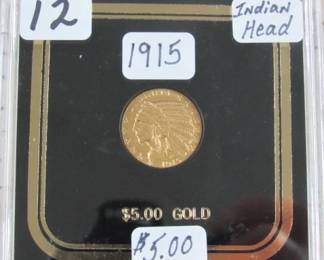1915 Gold $5.00 Indian Head Coin