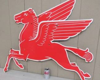 Porcelain Pegasus Double Sided Sign