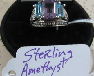 Sterling Amethyst Blue Topaz Ring