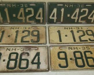 1930's License Plates