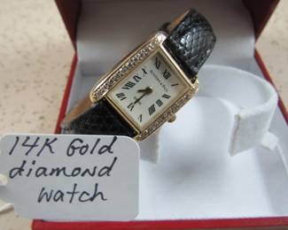 14K Gold Diamond Watch