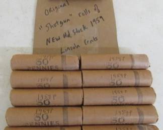 New Old Stock 1959-P Lincoln Cents - 11 Rolls All 1 Lot