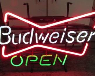 Neon Budweiser Open Sign
