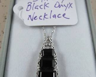 Sterling Black Onyx Necklace