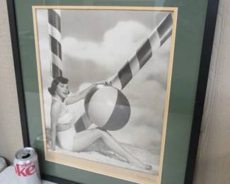 1940's Photograph Lady w/Beach Ball - Signed By Frank Tanner