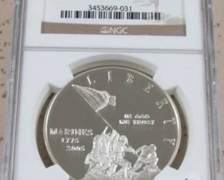 NGC Marines Silver Dollar