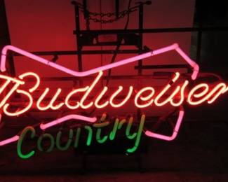 Neon Budweiser Country Sign
