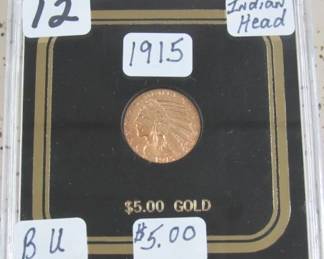 1915 Gold $5.00 Indian Head Coin