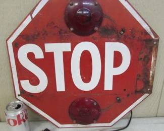 Metal Lighted STOP Sign