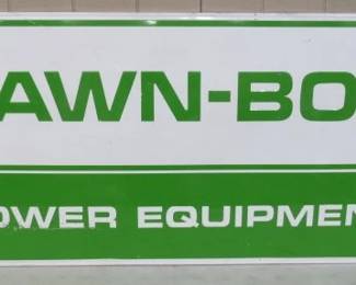 1970's Metal Embossed Lawn-Boy Power Equipment Sign - 34" x 70" Framed