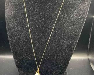 00Gold Diamond Pearl Necklace