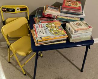 Small Children's Table, Chairs & Children's Books