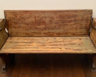 Front View of train bench.  