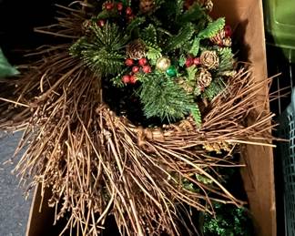 Vintage Christmas wreaths, garland, etc.