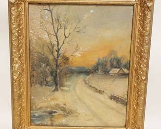 1257	OIL PAINTING ON BOARD SIGNED L GARFINKEL, PAINT LOSS, APPROXIMATELY 21 IN X 26 IN OVERALL
