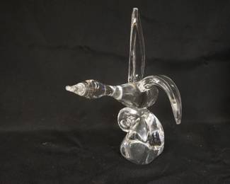 1137	STUEBEN LARGE ART GLASS FLYING GOOSE, APPROXIMATELY 12 IN HIGH
