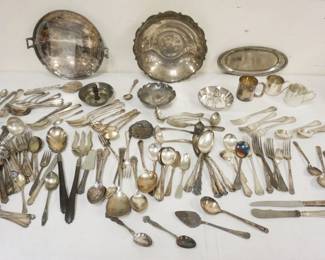1100	LARGE LOT OF SILVERPLATE FLATWARE & DISHES
