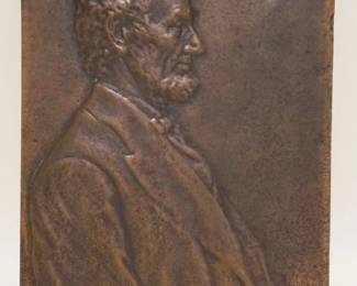 1061	ABRAHAM LINCOLN PLAQUE VICTOR DAVID BRENNER, APPROXIMATELY 7 IN X 9 IN

