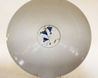 1235	LARGE ART POTTERY ARTIST SIGNED BOWL, APPROXIMATELY 12 1/2 IN X 3 1/2 IN HIGH
