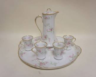 1120	LIMOGES CHOCOLATE SET W/ 16 IN TRAY & 4 CUPS
