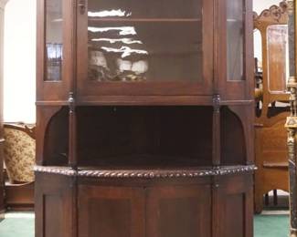 1188	VICTORIAN MAHOGANY 2 PART CORNER CABINET, APPROXIMATELY 31 IN X 81 IN HIGH

