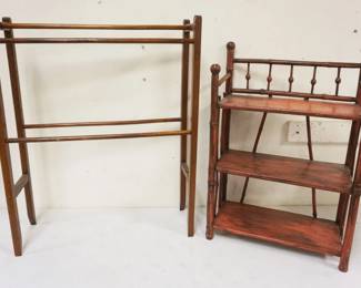 1083	VICTORIAN FAUX BAMBOO 2 TIER SHELF & TOWEL RACK
