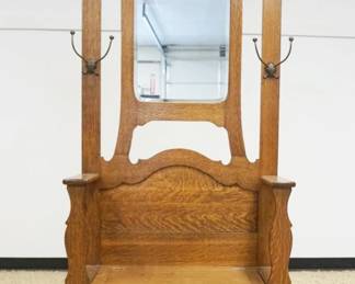 1176	OAK VICTORIAN LIFT TOP HALL BENCH, APPROXIMATELY 32 IN X 15 IN X 83 IN
