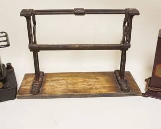 1249	3 PIECE LOT CAST IRON HEATER, CAST STORE PAPER HOLDER & KODATOY PROJECTOR
