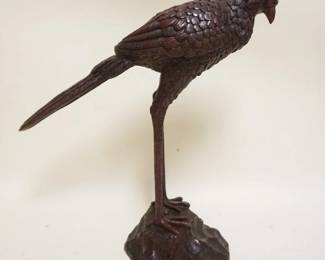 1005A	LARGE BRONZE BIRD W/STORK LEGS STANDING ON ROCK, APPROXIMATELY 18 IN HIGH
