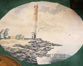 1071	ANTIQUE OVAL BARNEGAT LIGHTHOUSE RUG, APPROXIMATELY 35 IN X 47 IN
