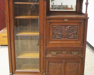 1186	VICTORIAN CARVED SIDE BY SIDE BOOKCASE & FALL FRONT DESK
