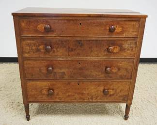 1191	ANTIQUE 4 DRAWER CHEST W/REEDED SIDES & TURNED LEGS, APPROXIMATELY 40 IN X 20 IN X 40 IN HIGH
