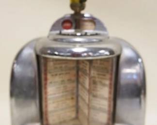 1250	VINTAGE CHROME SEEBURG JUKEBOX RESTAURANT MUSIC SELECTER CONVERTED TO LAMP, APPROXIMATELY 13 IN X 6 IN X 19 IN HIGH
