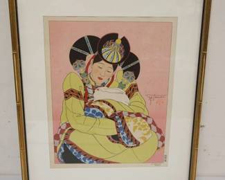 1268	ARTIST SIGNED ASIAN PRINT, APPROXIMATELY 18 IN X 23 IN
