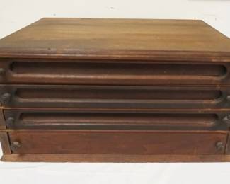 1151	WALNUT VICTORIAN 4 DRAWER SPOOL CABINET, APPROXIMATELY 15 IN X 21 IN X 10 IN HIGH
