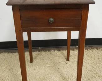 1158	ANTIQUE CHERRY ONE DRAWER STAND W/PIN CONSTRUCTION, APPROXIMATELY 17 IN X 20 IN X 28 IN HIGH
