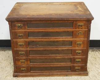 1152	WALNUT VICTORIAN 6 DRAWER SPOOL CABINET, APPROXIMATELY 18 IN X 25 IN X 21 IN HIGH
