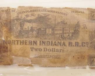 1047	NORTHERN INDIANA RR CO 2 DOLLAR NOTE CA 1850
