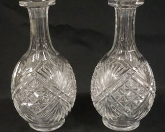 1146	2 CUT GLASS DECANTORS, APPROXIMATELY 10 IN HIGH
