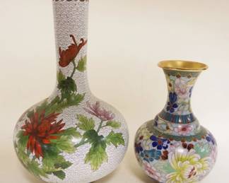1002	LOT OF 2 CLOISONNE VASES, TALLEST APPROXIMATELY 12 1/2 IN HIGH
