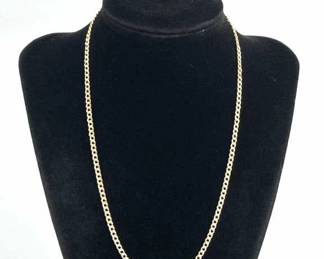 925 Silver Two Tone Curb Link Necklace Chain