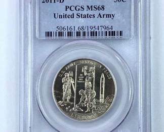 2011-D US Army 50c, PCGS MS68