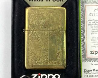 Zippo Filigree Lighter in Box, Pre-Owned