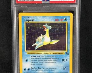 1999 Pokemon Fossil Lapras -Holo PSA 8