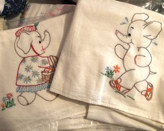 Lots of vintage linens!