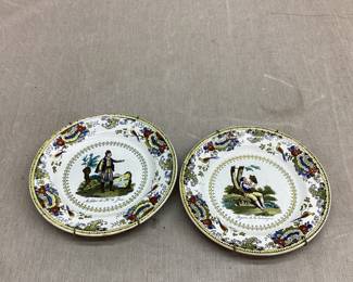 Antique 1800 French Creil Polychrome Plates