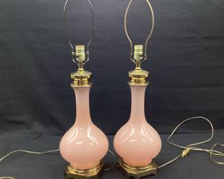 Murano Pink Opaline Lamps