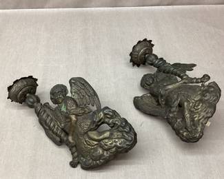 Antique Cast Bronze Wall Sconces