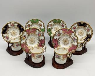 Coalport Batwing Demitasse Cups and Saucers